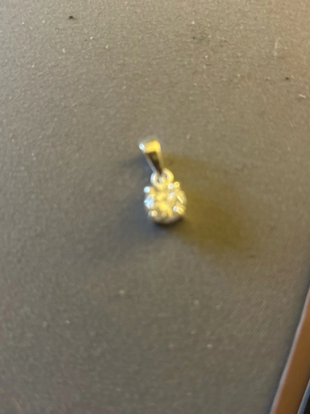 Silver Solitaire Pendant with Moissanite Clear Stone -